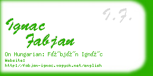 ignac fabjan business card
